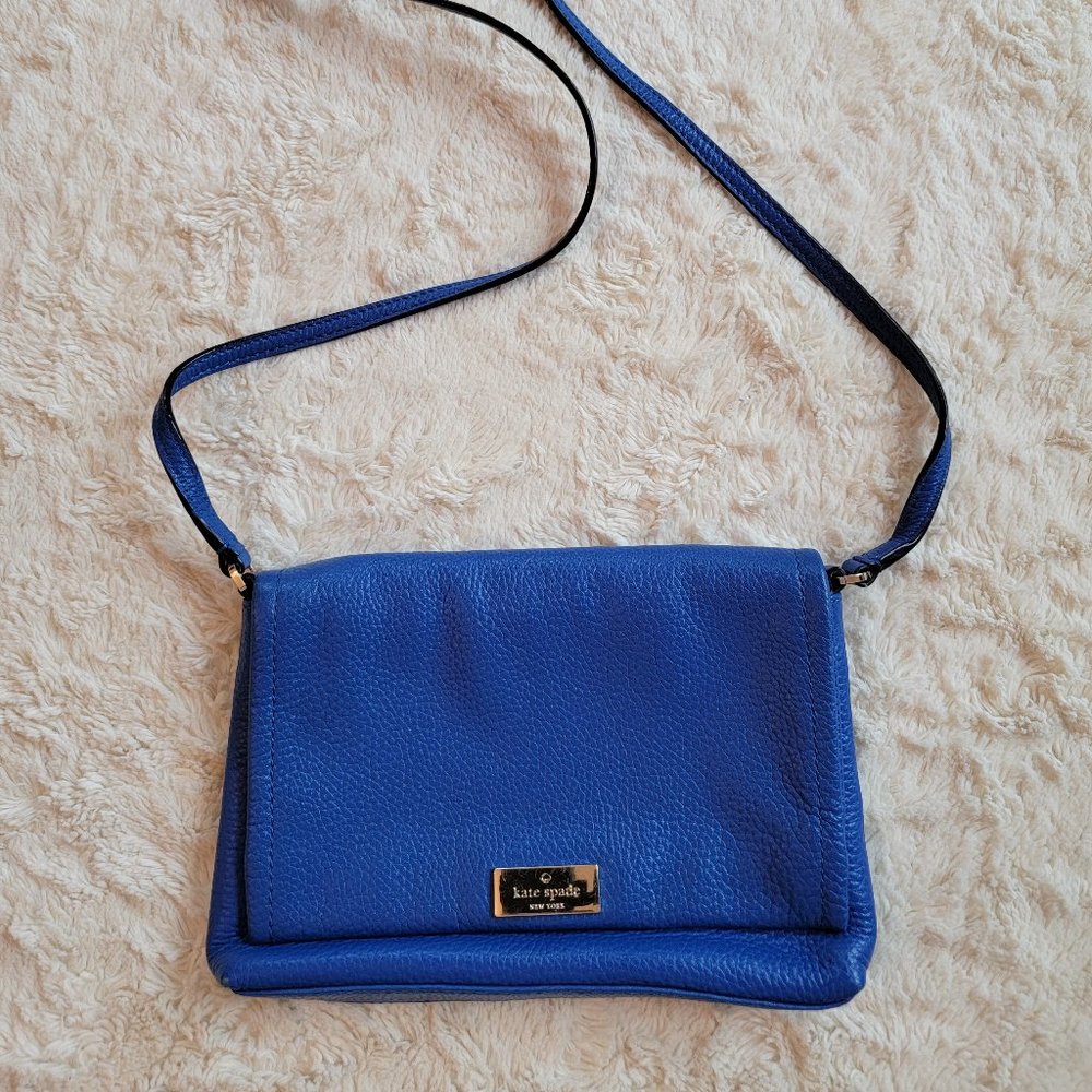 Kate Spade S338 Small Blue Leather Crossbody or Shoulder Handbag